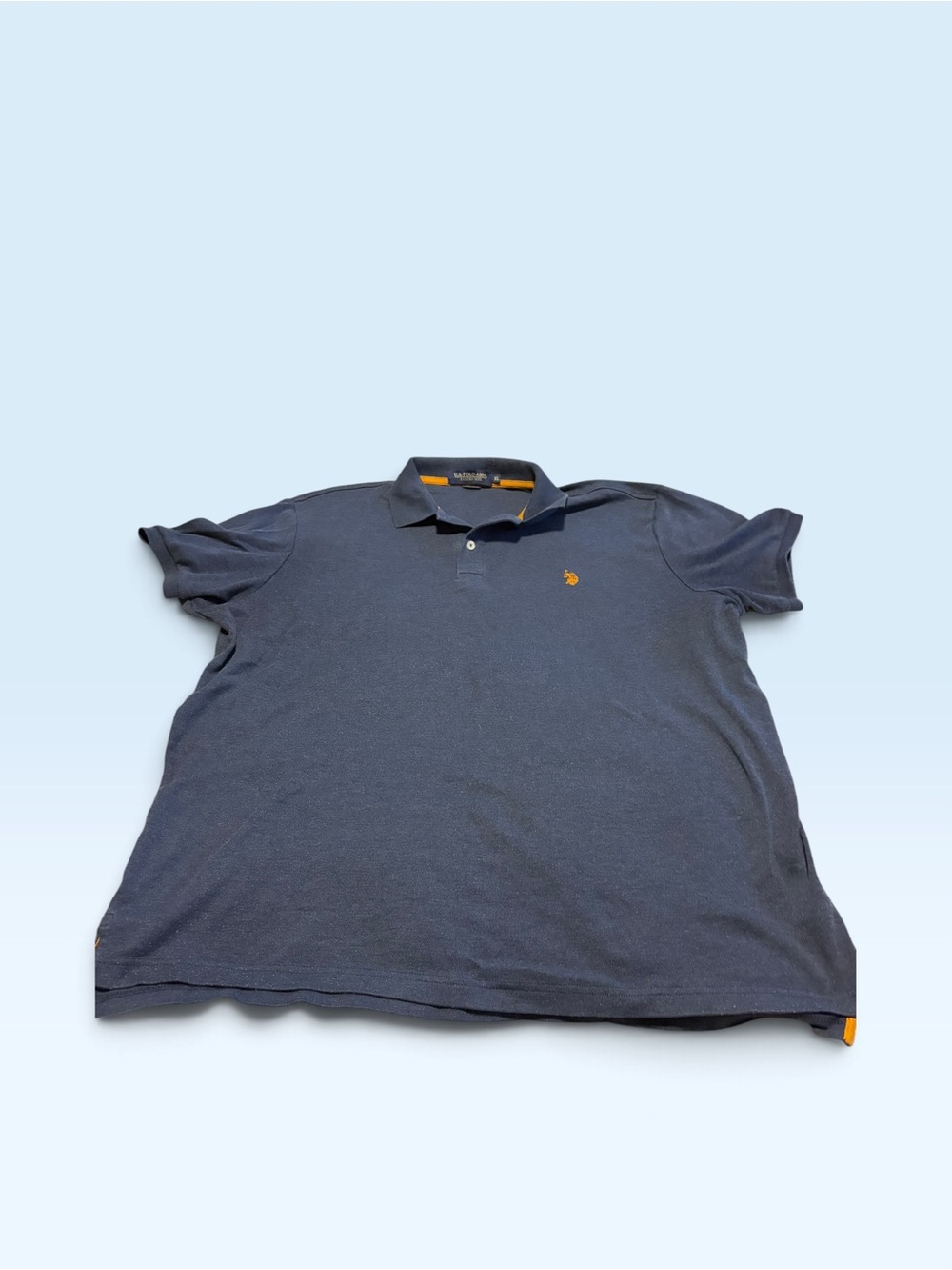 Polo Men's Navy Polo Shirt with Contrast Logo Sz XL